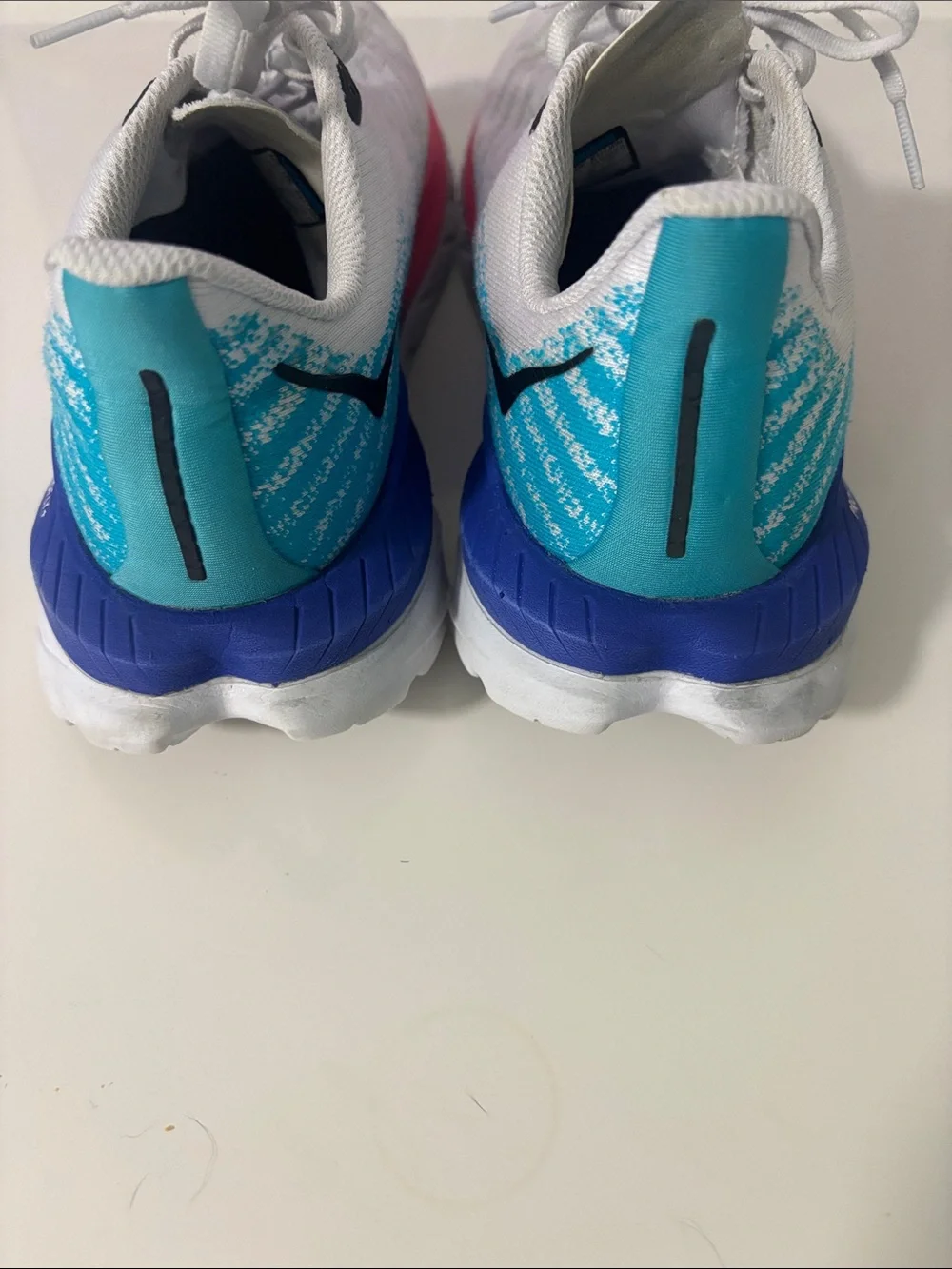 Hoka One One Women's White Teal Pink Athletic Shoes